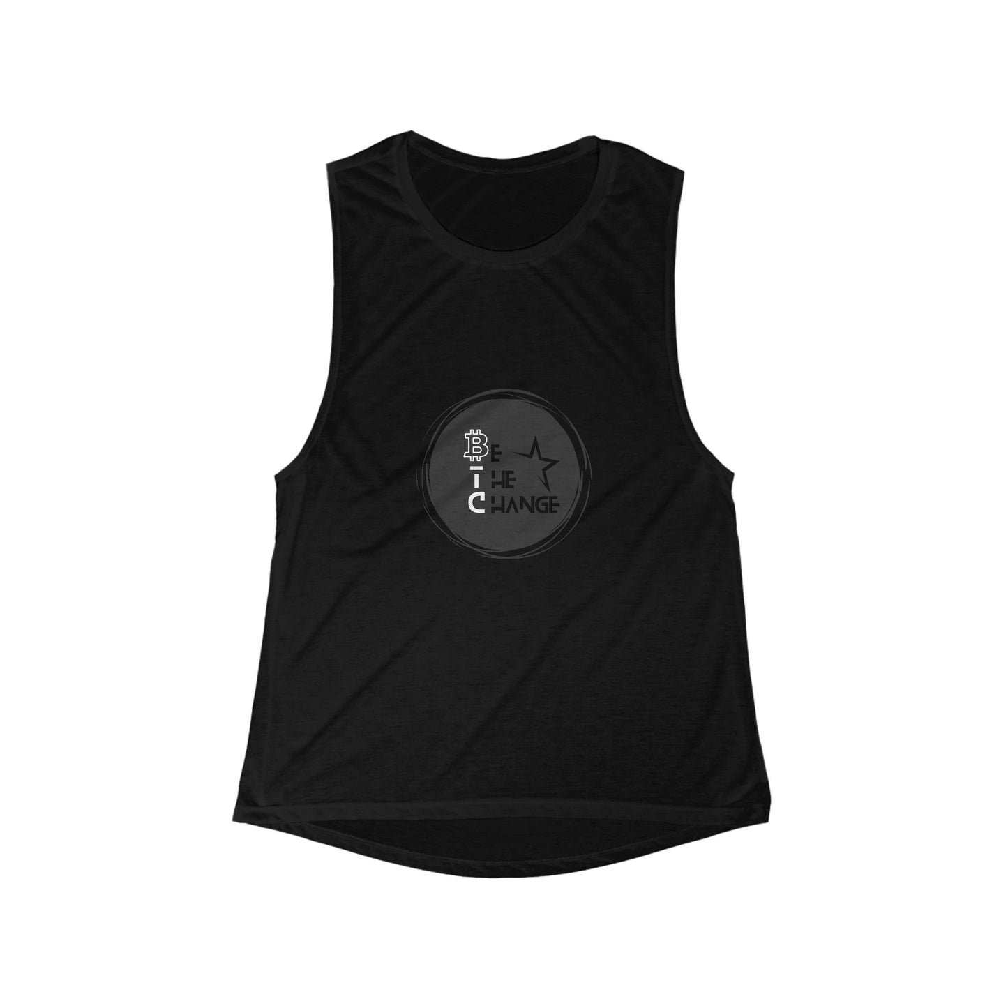 Bitcoin Be The Change Women's Flowy Scoop Muscle Tank -